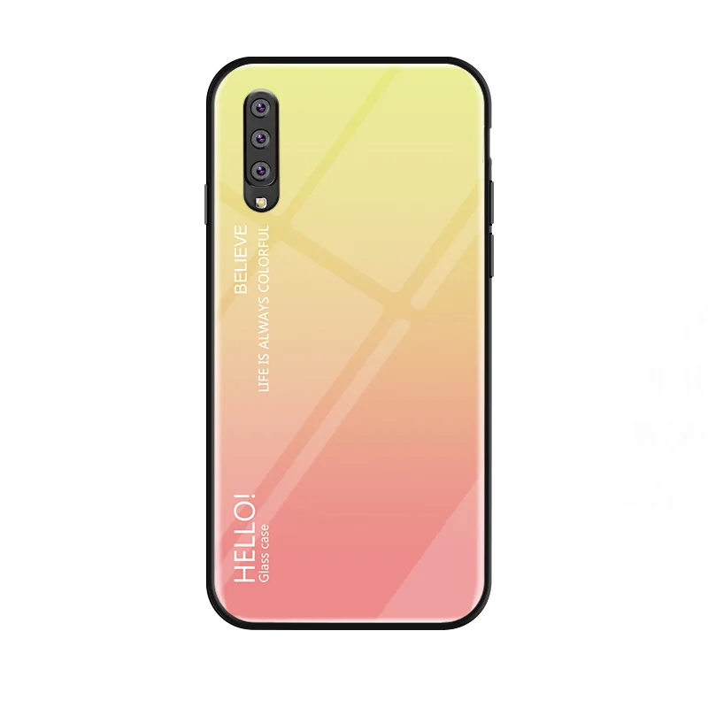 1 Для samsung Galaxy A50 чехол Мраморное зерно закаленное стекло градиент защитный чехол на заднюю панель для samsung A10 A20 A30 A40 A60 A70 - Цвет: 1
