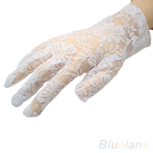 Женские сексуальные черные красные белые бежевые кружевные перчатки для