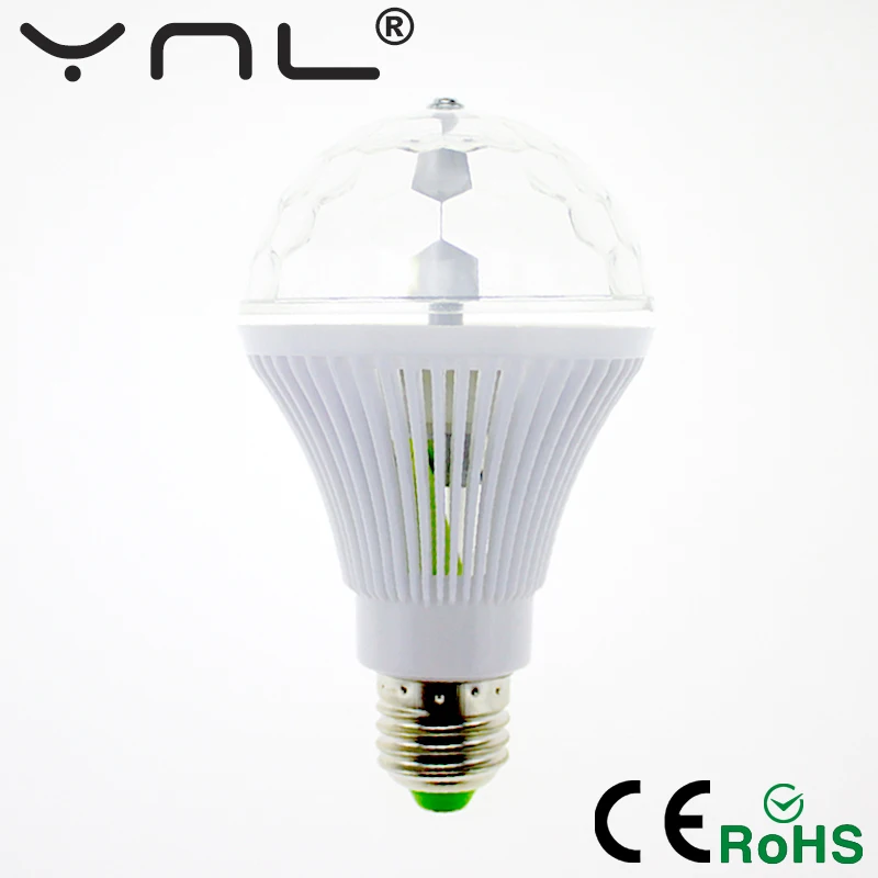 Цветной Вращающийся Диско светильник YNL RGB 6 Вт E27 85 265 в 4 шт./лот| |