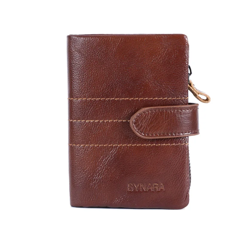 Винтажные мужские кошельки SYNARA на молнии кошелек из 100% вощеной натуральной кожи