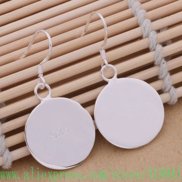 Посеребренные серьги посеребренные модные ювелирные изделия круглая карта/eboamsva
