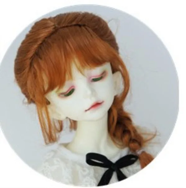 Красный 3 BJD парик Синтетический мохер один хвост-dd sd10 sd sd16 - Цвет: Красный