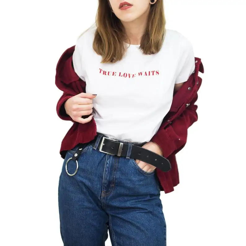 Новое поступление футболка Sugarbaby с надписью True Love Waits радио головой в стиле гранж