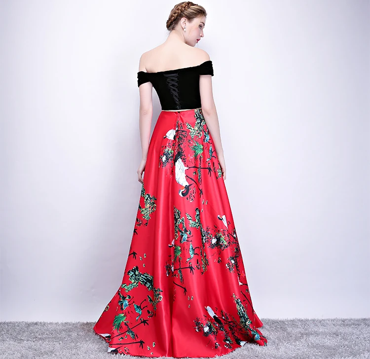 2018 Новое бургундское длинное вечернее платье Элегантное праздничное с открытыми