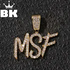 Ожерелье с буквами курсива в стиле хип-хоп с фианитами