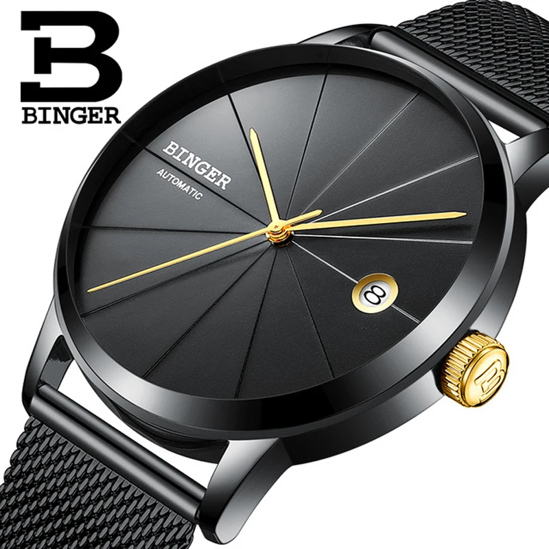 Часы бренда BINGER Seiko Мужские автоматические механические брендовые полностью