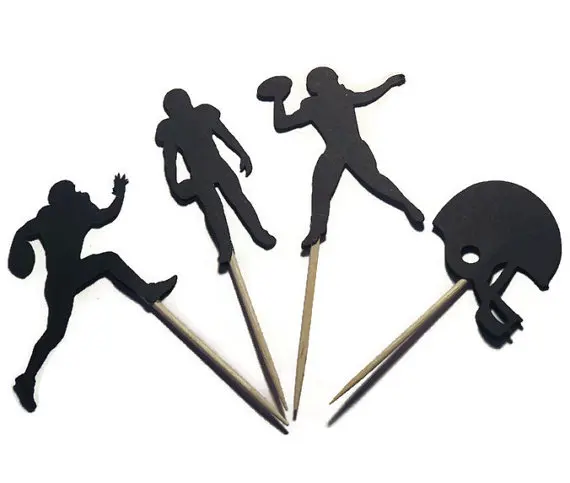 Футбольные шлемы силуэты игроков для капкейков спортивных мероприятий вечерние