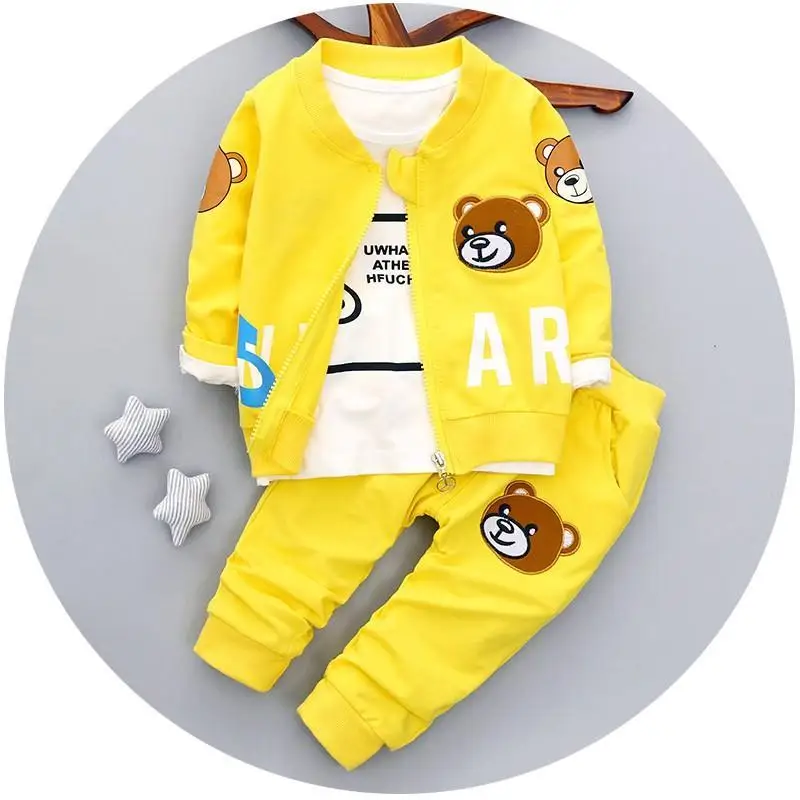 Комплект одежды для малышей 1, 2, 3, 4 лет, демисезонная повседневная одежда для мальчиков и девочек, рубашки с длинными рукавами+ пальто+ штаны, детские костюмы из 3 предметов