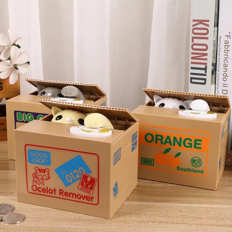 Забавные жадный кот собака украсть монеты копилка Автоматическое сохранение box