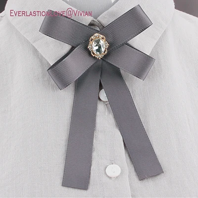 dark gray SUQI Новая мода броши «бант», булавки, ювелирное изделие для Для женщин ленты шейные галстук-бабочка брошь Для женщин детей брошь галстук-бабочка для вечерние свадебные - Окраска металла: dark gray