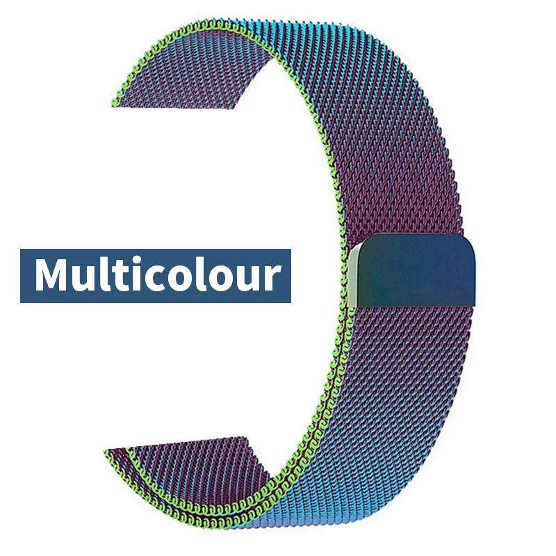 Multicolor Красный ремешок для часов 40 44 мм для Iwatch Series 4 5 Миланская петля магнитный металлический браслет 38 ремешок для Apple Watch 3 - Цвет ремешка: Multicolor