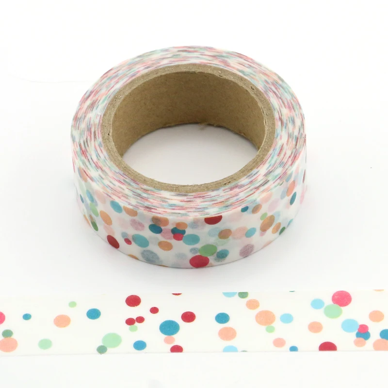 1X cute colorful dots Washi Tape Decorative Adhesive Tape Decora Diy Scrapbooking Label washi tape