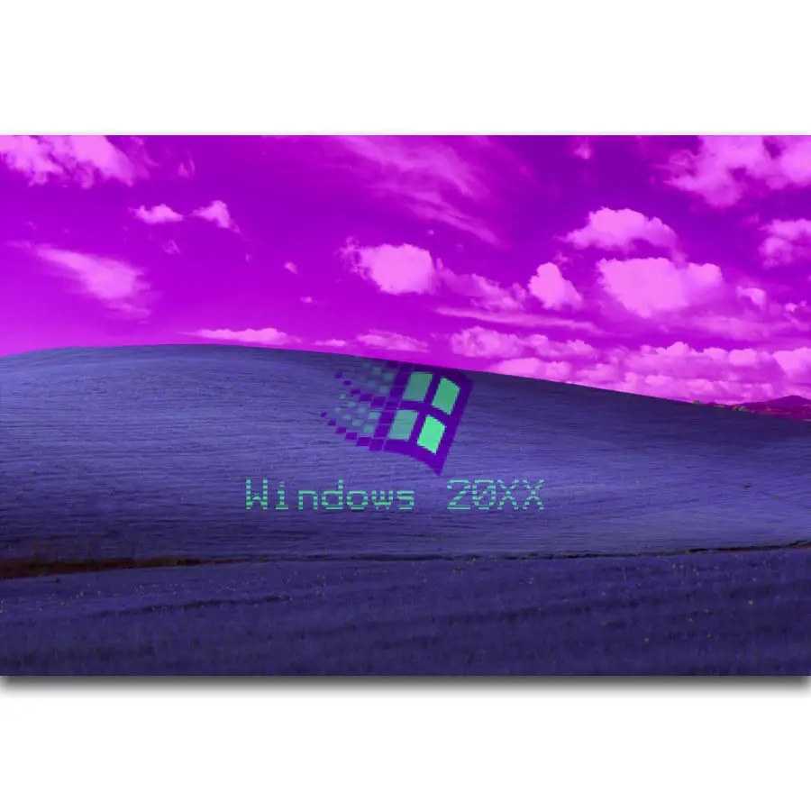 S343 управление фотографиями изображение Vaporwave Glitch Win XP забавная настенная