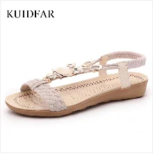 KUIDFAR/летние женские сандалии; большие размеры 36-42; женские повседневные сандалии; женские Вьетнамки; женские сандалии на плоской подошве; chaussures femme