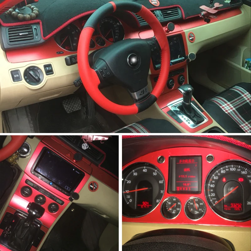 For Volkswagen VW Passat B6 Interior Central Control Panel Door Handle Carbon Fiber Stickers Decals Car styling Accessorie | Автомобили и