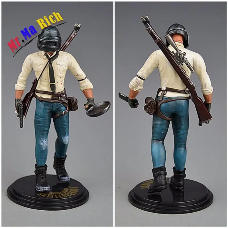 17 см playerunknown Battlegrounds Pubg Circa Doll Spot Mangiare Pollo Stasera Modo Del Metallo Auto Modello Di Arma|figure|doll figuresarma |