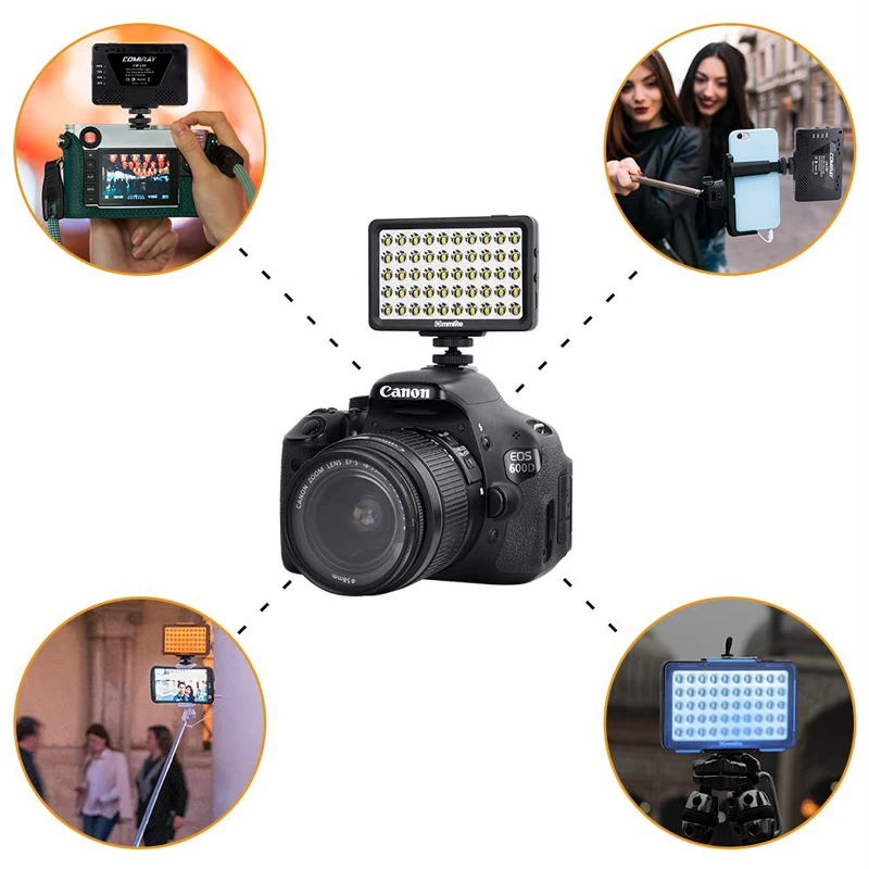 Светодиодный видеосвет Commlite CM-PL12B II High CRI> 95 Ультраяркий, портативный многофункциональный мини-видео свет для смартфонов и камер