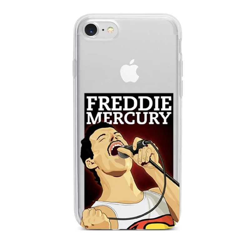 Freddie Mercury Rainha banda Qualidade Роскошный чехол для телефона para iPhone 8 7 6 5 4 Plus X XS max 11 11pro силиконовый чехол - Цвет: TPU