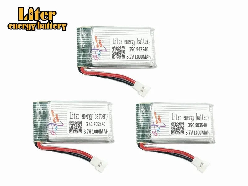 3 шт. 7 в 1000 мАч 25C Дрон литий полимерный аккумулятор 902540 для RC SYMA X5C X5SC X5SW X5HC