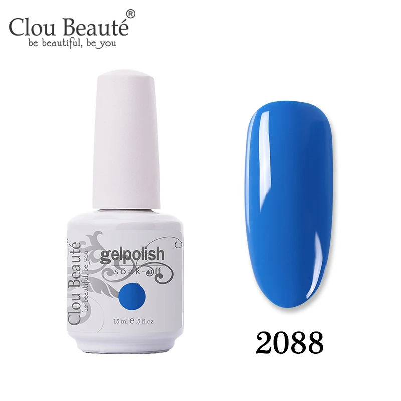 2088 Clou Beaute синий Гель-лак для ногтей 15 мл сапфировый гель для ногтей Гибридный лак для ногтей Полупостоянный УФ Гель-лак для ногтей - Цвет: 2088