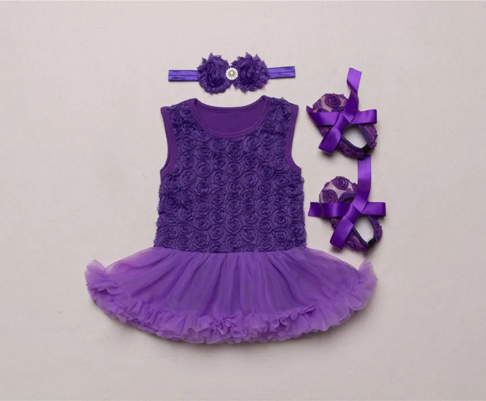 Розовый черный фиолетовый 3 шт./компл. Однотонное кружевное платье-пачка без