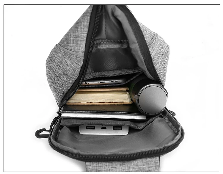 FONIRRA Мужская USB дизайн Противоугонная Мужская нагрудная Сумка водонепроницаемая короткая дорожная сумка для мобильного телефона сумка через плечо 02