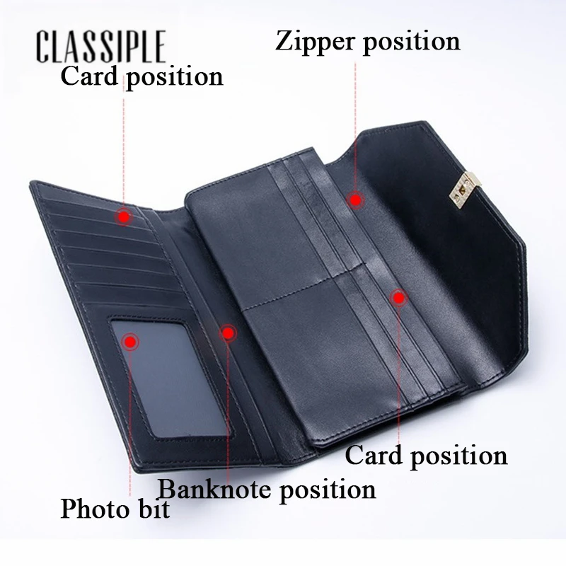 2018 горячая Распродажа Длинный кошелек из натуральной кожи для женщин винно