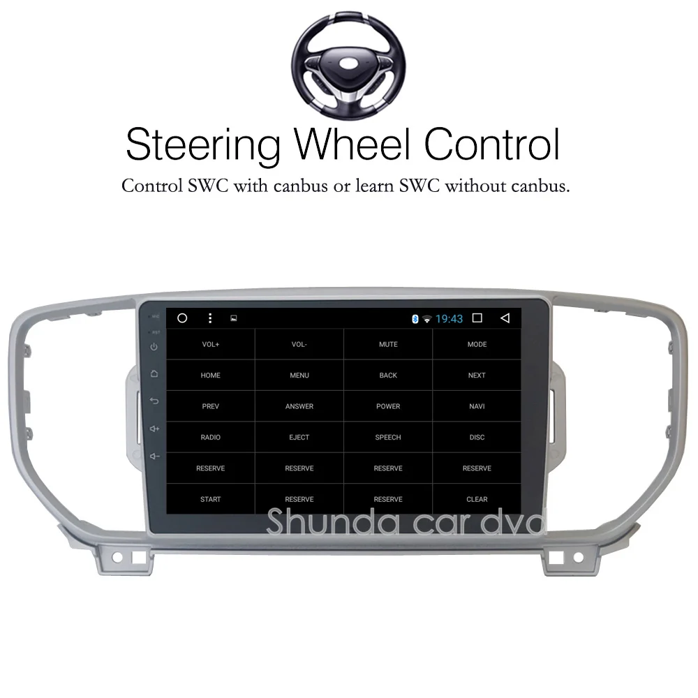 SHUNDA Android 7 1 T8 2G 32G для KIA KX5 Sportage 2016 2017 автомобильный dvd-плеер с датчиком Canbus box 3g 4G wifi