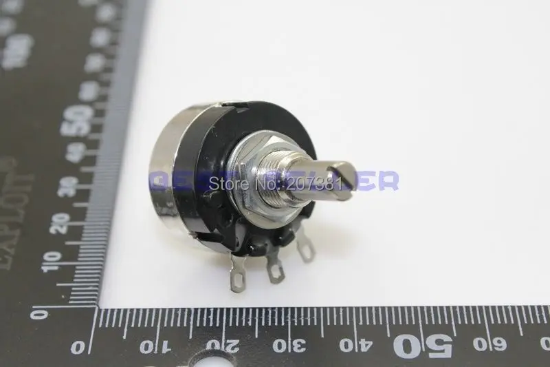 free shipping 5pcs RV24YN 20S B501 500 ohm 0.5K Carbon Composition Rotary Taper Potentiometer | Электронные компоненты и