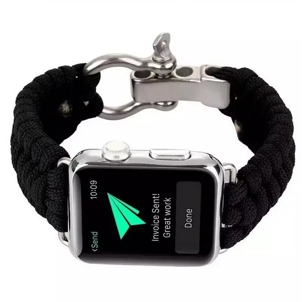 Для Apple Watch SE Band Series 6 5 4 3 2 Паракорд Браслет 40 мм 44 38 42 нейлоновый веревочный ремешок