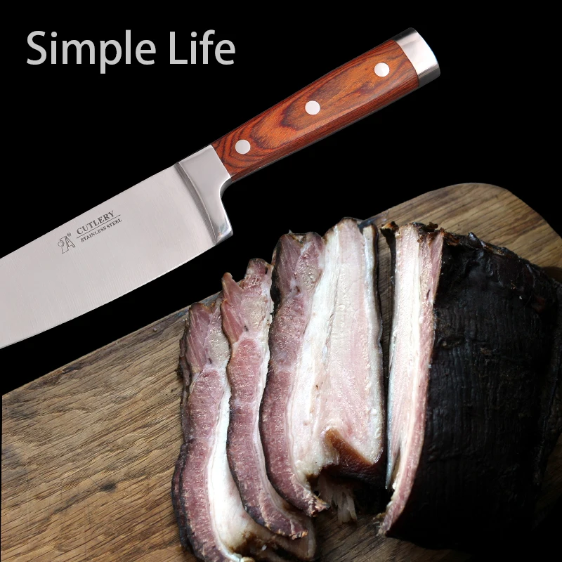 Фирменный 8 дюймовый нож шеф повара Nobel цвета с деревянной ручкой кухонные ножи из