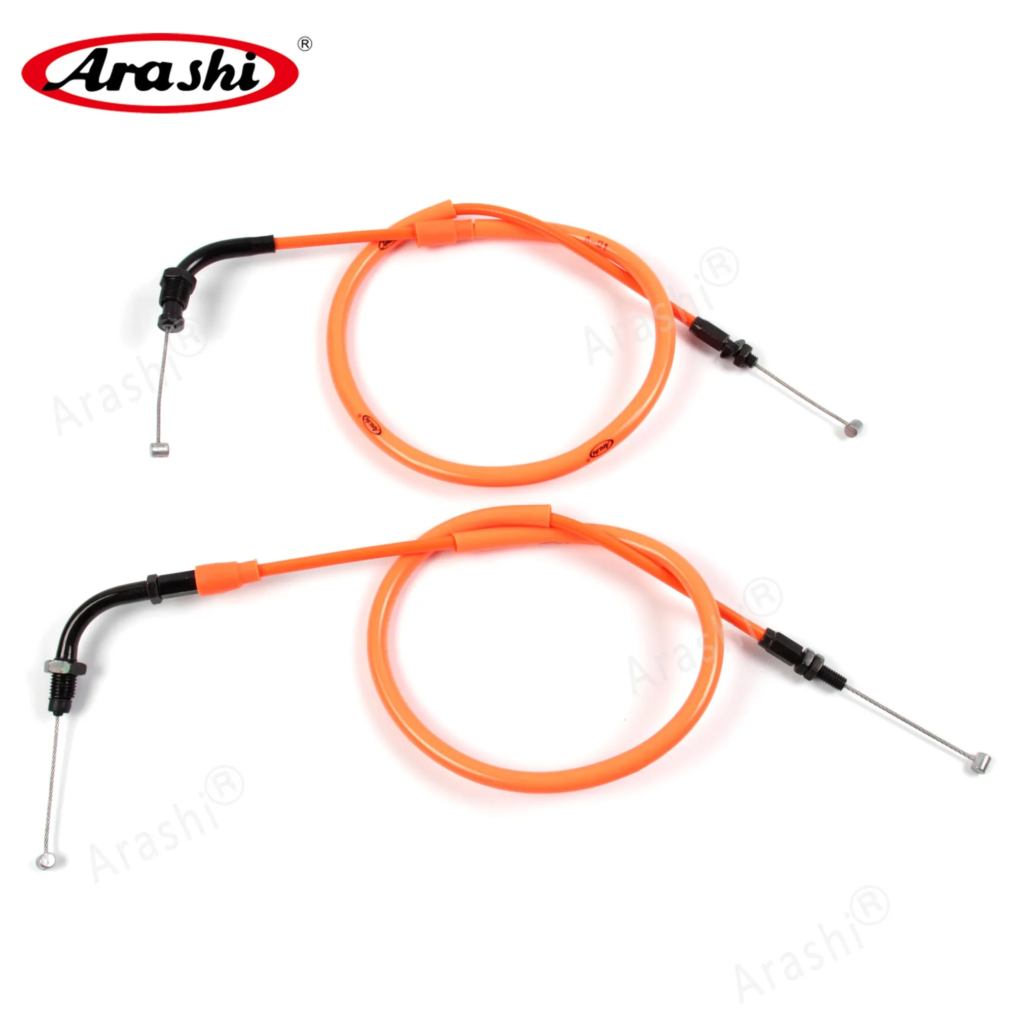 2 Orange throttle Араши Аксессуары для мотоциклов дроссельной заслонки провод трос сцепления Нержавеющая линия для HONDA CBR600RR 2003 2004 2005 2006 CBR 600 RR 1 комплект - Цвет: 2 Orange throttle