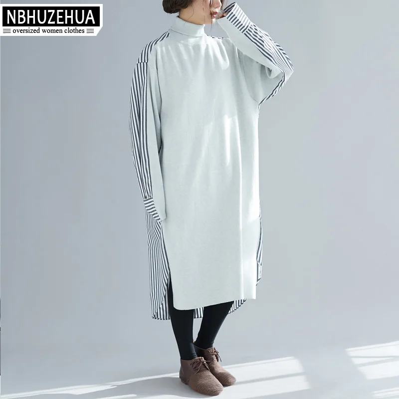 NBHUZEHUA женское весеннее платье 2019 трикотажное в клетку Повседневное с высоким