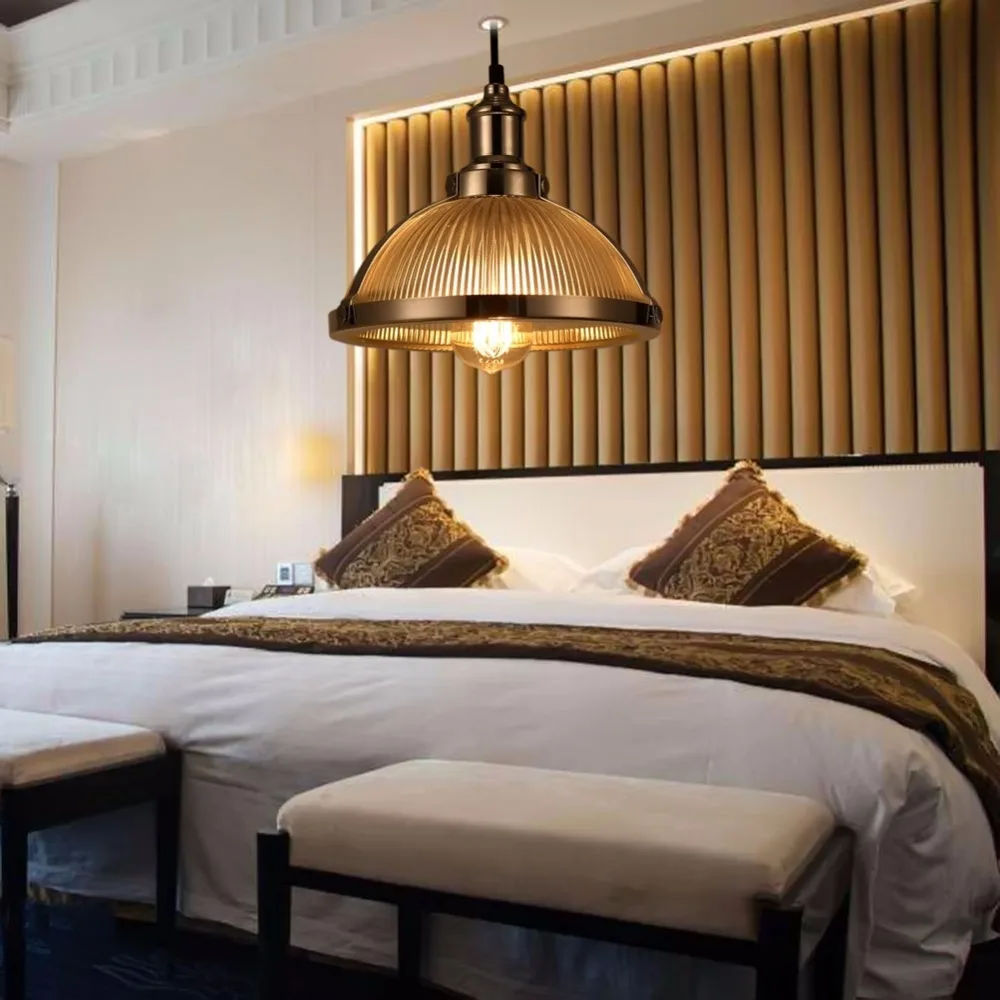 Европейский Винтажный светильник из прозрачного стекла с промышленным