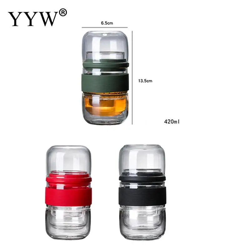 

Glass Cup For Travel One Person Portable Tea Set Carry Tea Infuser And Bag 3 Colors Glass Teaware Outdoor Office Tea Accessory