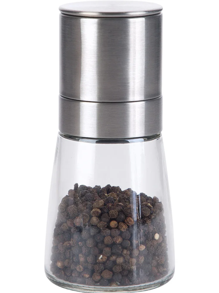 

Home Stainless Steel Manual Grinder Kitchen Glass Condiment Bottle Home Barbecue Pepper Grinding Bottle