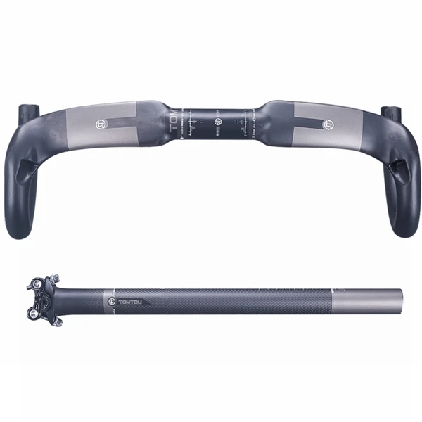 Handlebar SeatPost TOMTOU Высокое качество углеродного волокна дорожный руль велосипеда+ подседельный штырь велосипеда+ руля велосипеда для дороги детали для велосипеда-TX7T67 - Цвет: Handlebar SeatPost
