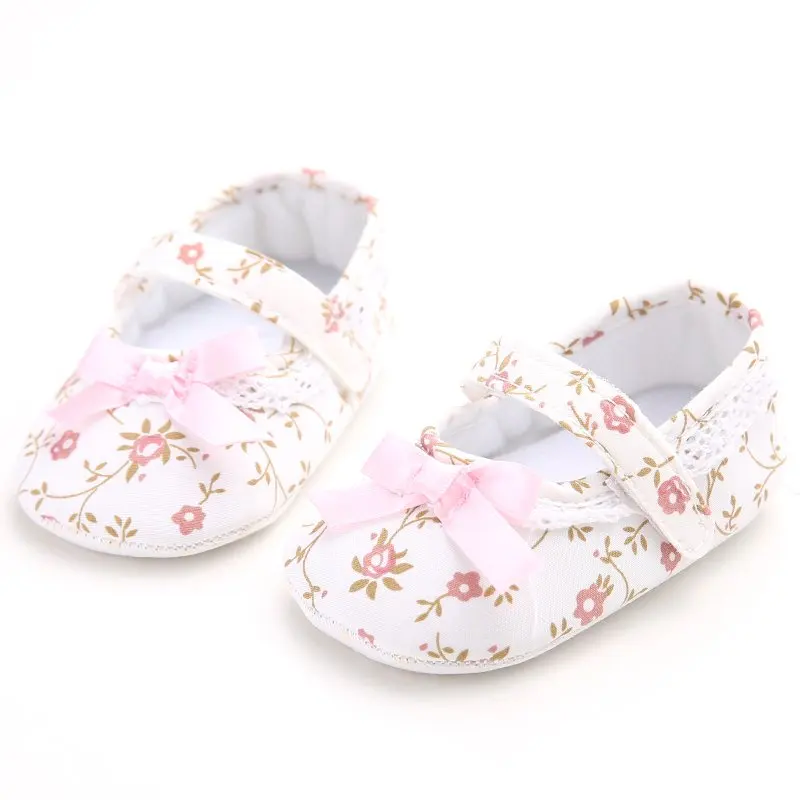 Mary Jane Ballet Dress Baby Toddler First Walkers Crib Floral Soft Soled Anti-Slip Shoes Infant Newborn Girls Princess |