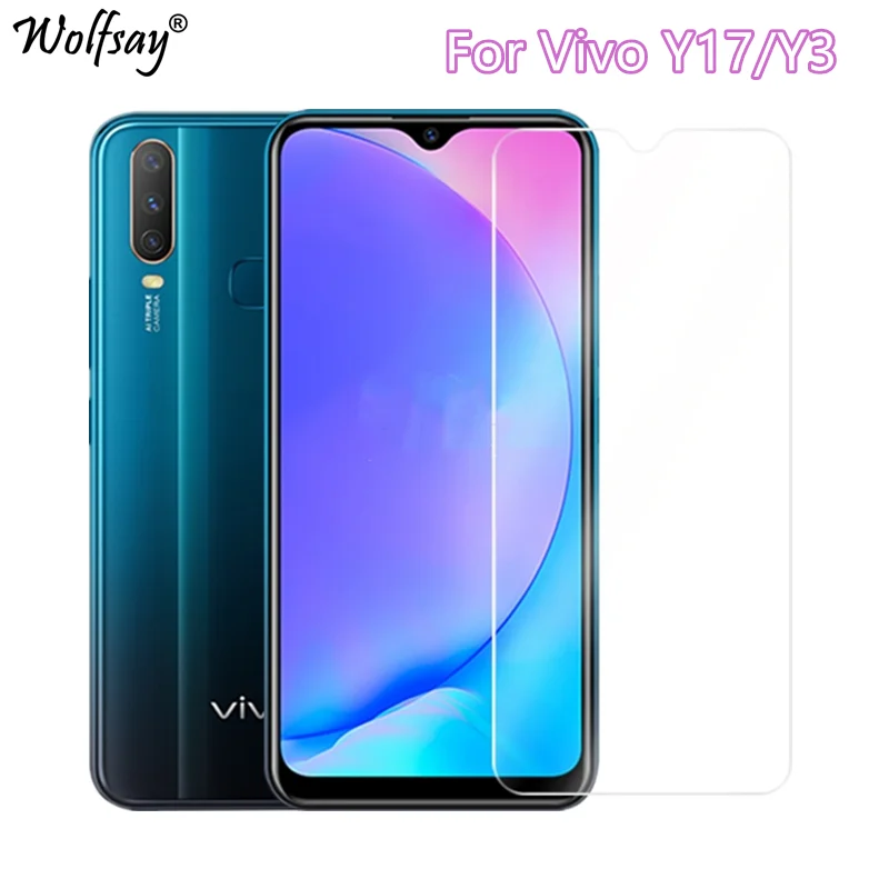 2 шт закаленное стекло для Vivo Y17 защита экрана 9H защитное Y12 Y15 Y3 Wolfsay | Мобильные