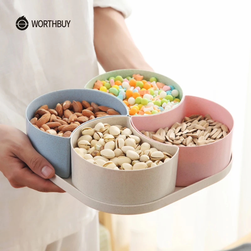 WORTHBUY новый год контейнер для хранения продуктов закуски сухофрукты ящик с