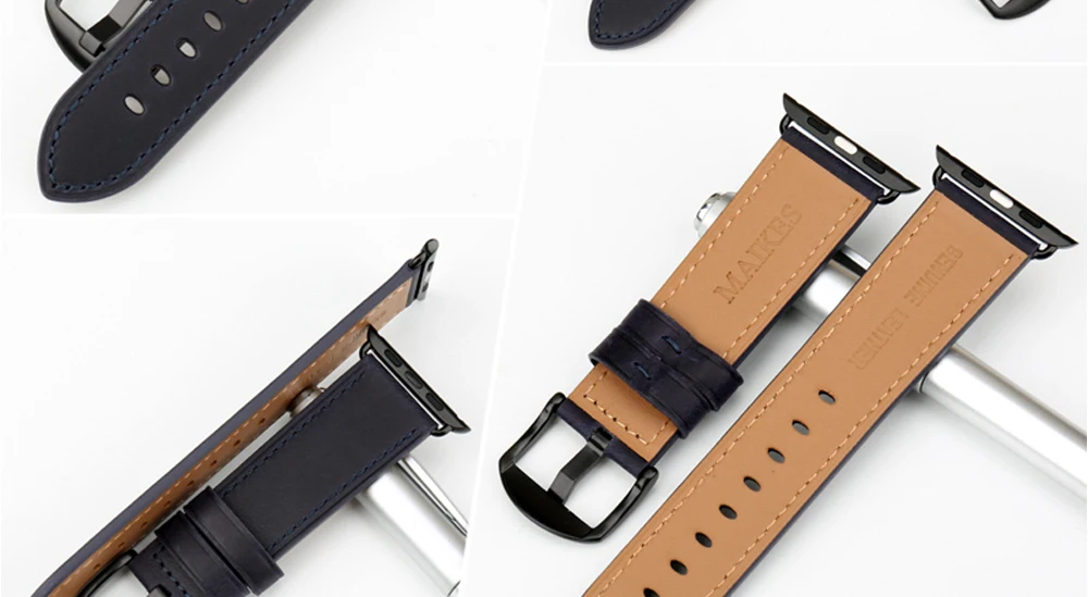 Кожаный ремешок MAIKES из натуральной кожи для Apple Watch, 44 мм, 42 мм, 40 мм, 38 мм, серия 4, 3, 2, 1, iwatch, ремешок для Apple Watch