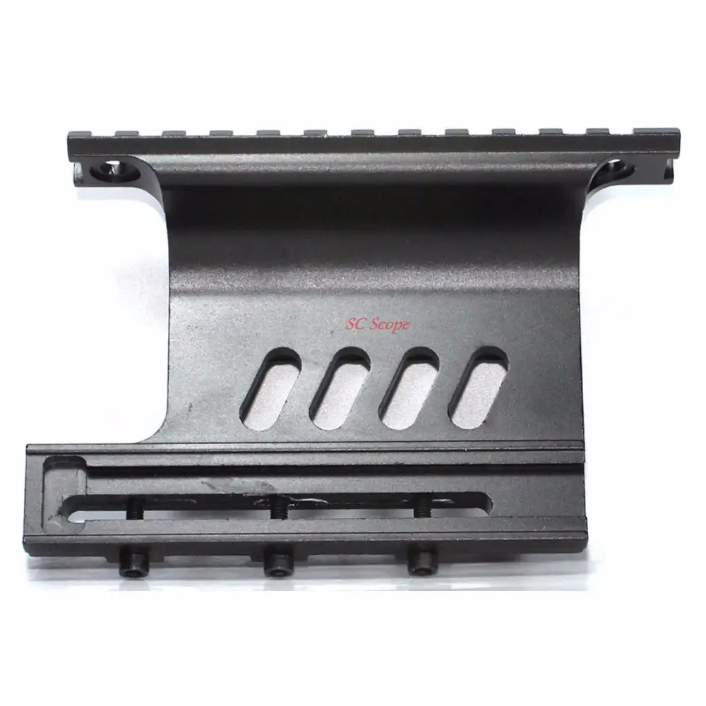 

Tactical AK Double Picatinny Rail Side Mount System Screw Style for 47 / 74 Fit Saiga Tactical Scopes on Top of Bore Centerline