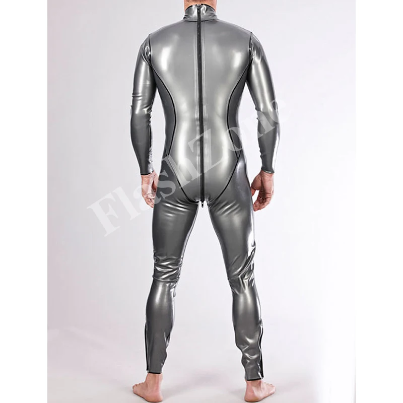 Бесплатная Доставка! Мужская мода груди молния резиновый straitjacket латексные