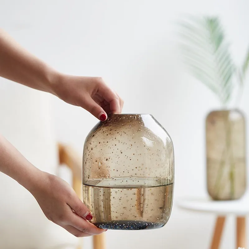 Light luxury glass vase ornaments Nordic creative dried flowers bottles modern minimalist transparent | Дом и сад