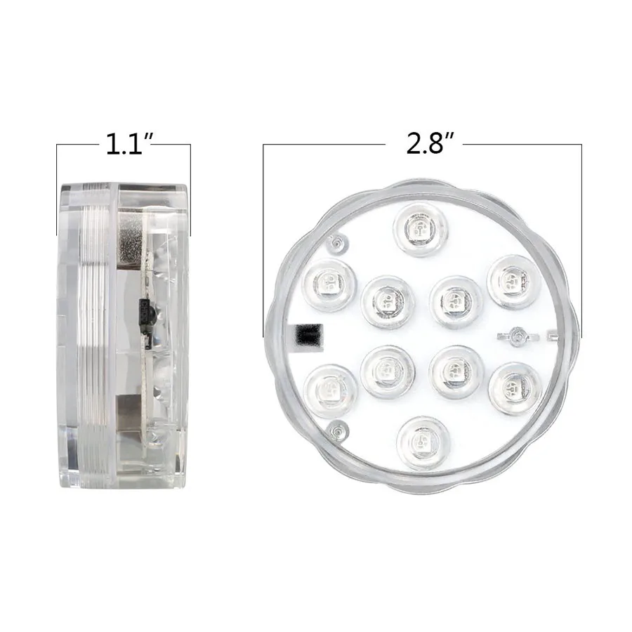 IP68 Waterproof Multi Color Submersible LED Lights Underwater Night Lamp Tea Light Vase Bowl Party Wedding Christmas Decoration