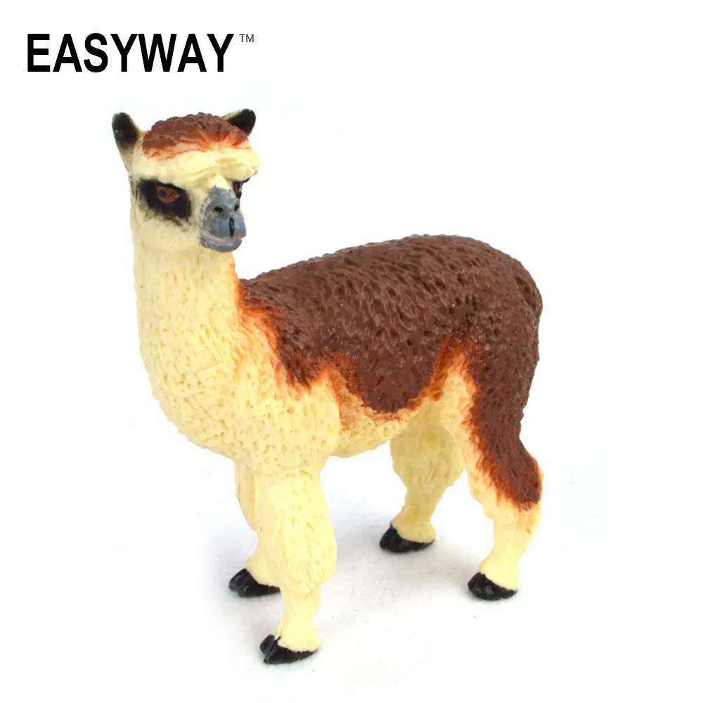 Фигурки героев фигурок зоопарка EASYWAY альпака пластиковые модели животных милые