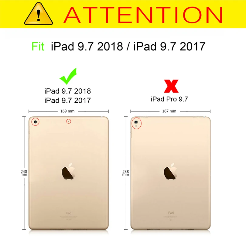 Модный чехол-книжка для iPad 2017 2018 9 7 дюйма из ПУ кожи и пластика | Компьютеры офис