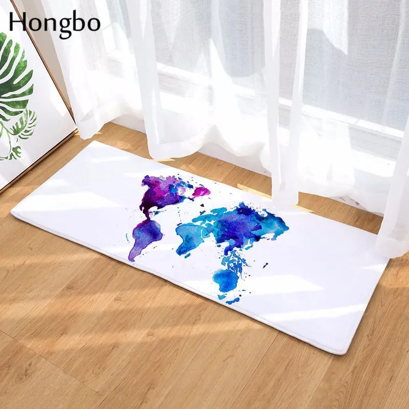 Hongbo креативный 3D напольный коврик с принтом карты мира нескользящий для пола
