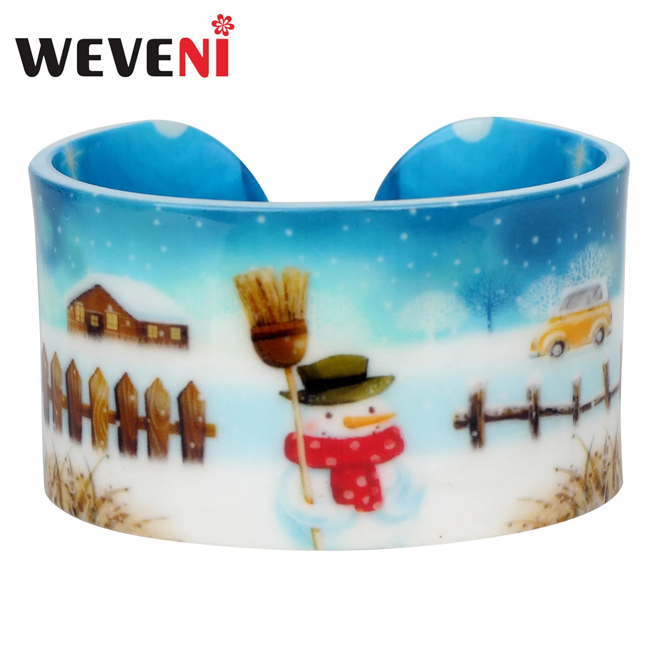 WEVENI Акриловые Рождественские Браслеты с изображением снеговика браслеты