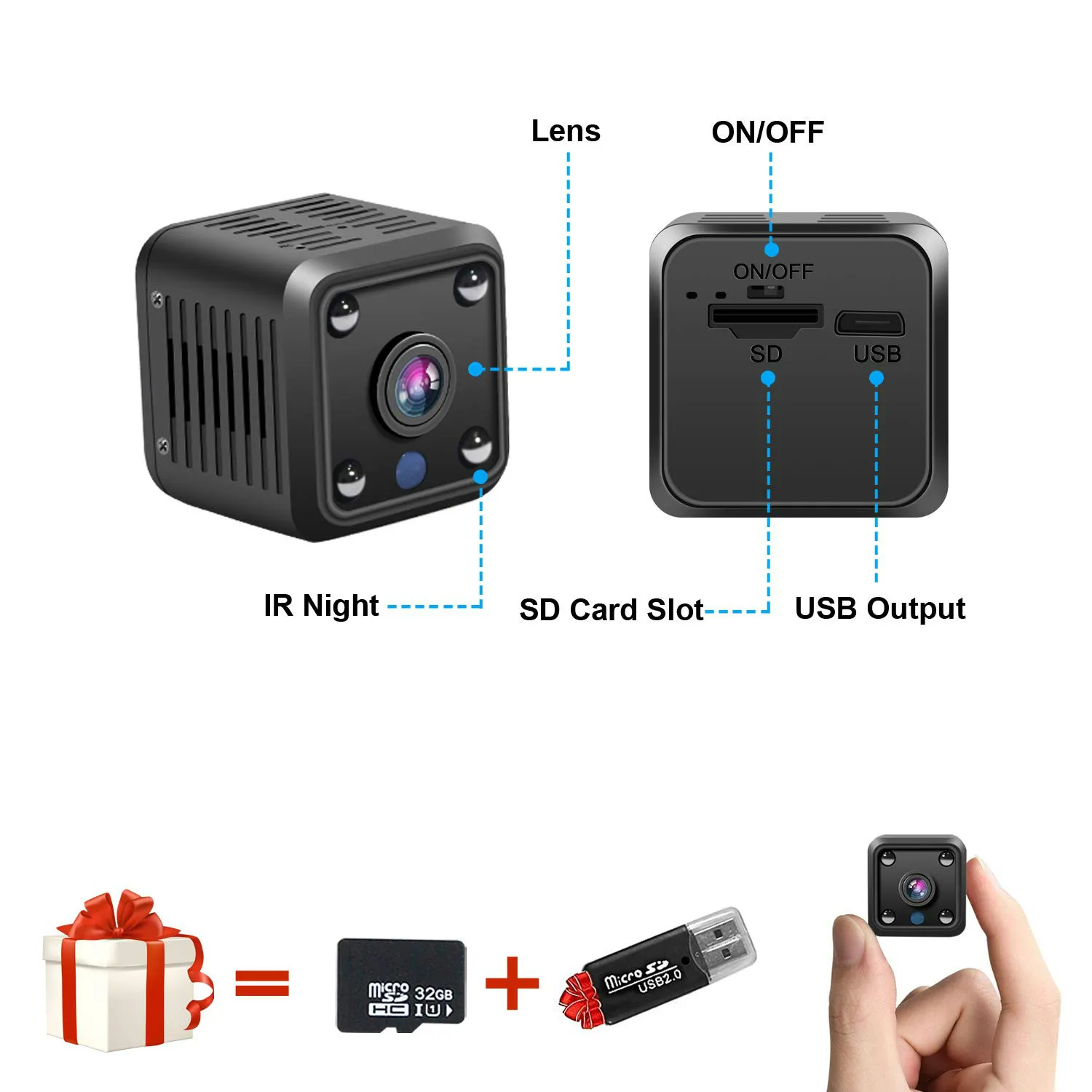 Wi-Fi HD мини-камера беспроводная 1080 P Мини Скрытая камера няня камера для внутреннего видео DV Спорт рекордер движения видения младенца/видеоняня